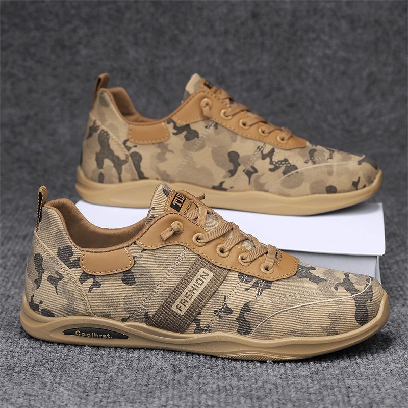 Spring and Summer Men's Breathable Casual Canvas Shoes Low-top Commuter Shoes