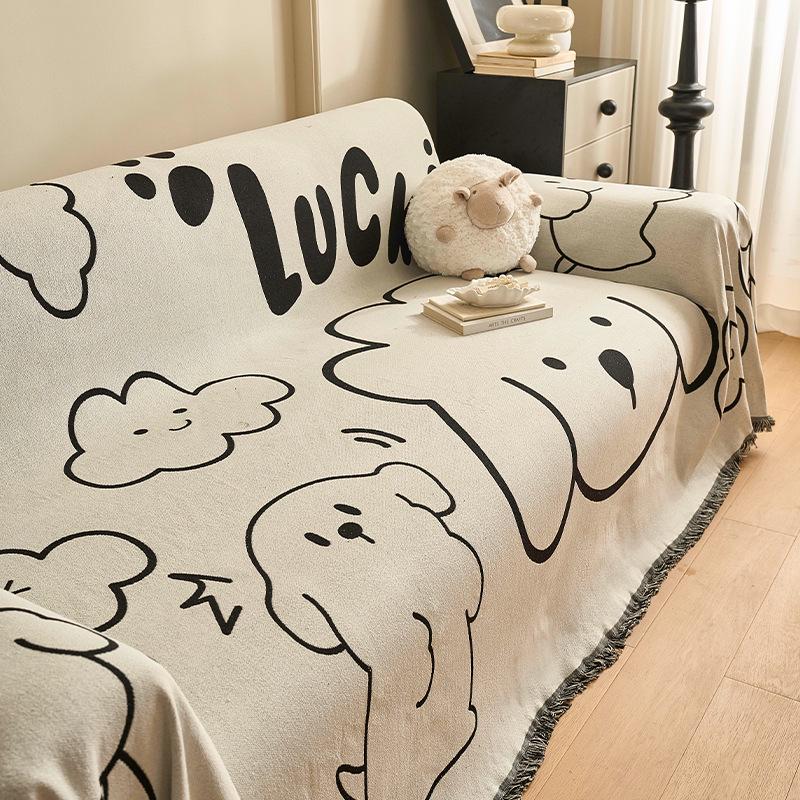 

Минималистичный мультяшный чехол на диван с щенком: Пятноустойчивое, Нескользящее, Цельное полотенце для осени/зимы 180*130cm Single Seat Cover