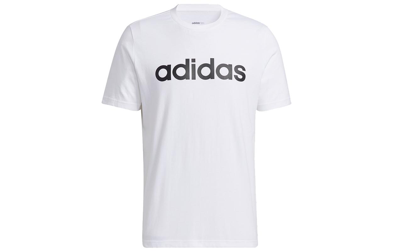 Adidas Neo T Shirts Men s White Crew Neck Moderate Straight Fit H14240 L