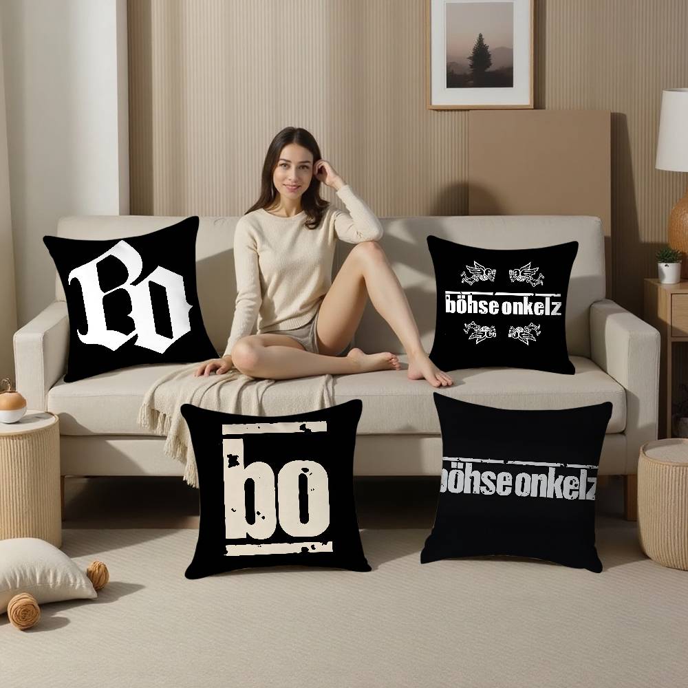 Hot B-Bohse O-OnkelzS Rock Pillow Case Soft Plush Fabric Double Sided Print Decorative Home Living Room Gift Cushion