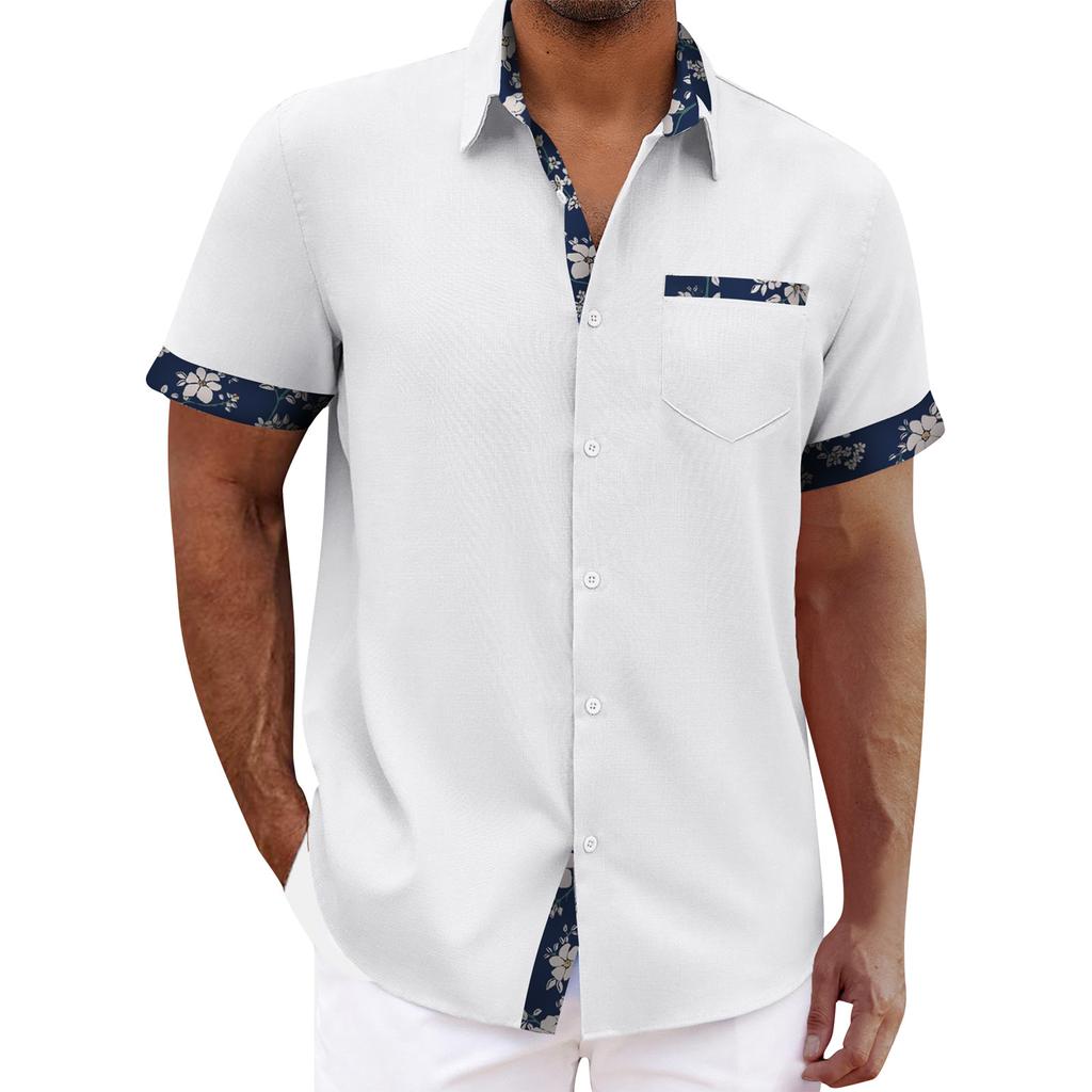 Hawaiian Shirt For Men, Men's Vintage Button Down Bowling Shirts Short Sleeve Summer Beach Shirt