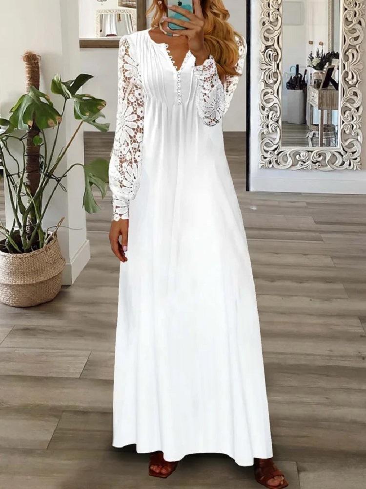 Spring and Summer Women Clothing Fashion European Style Maxi Dress L