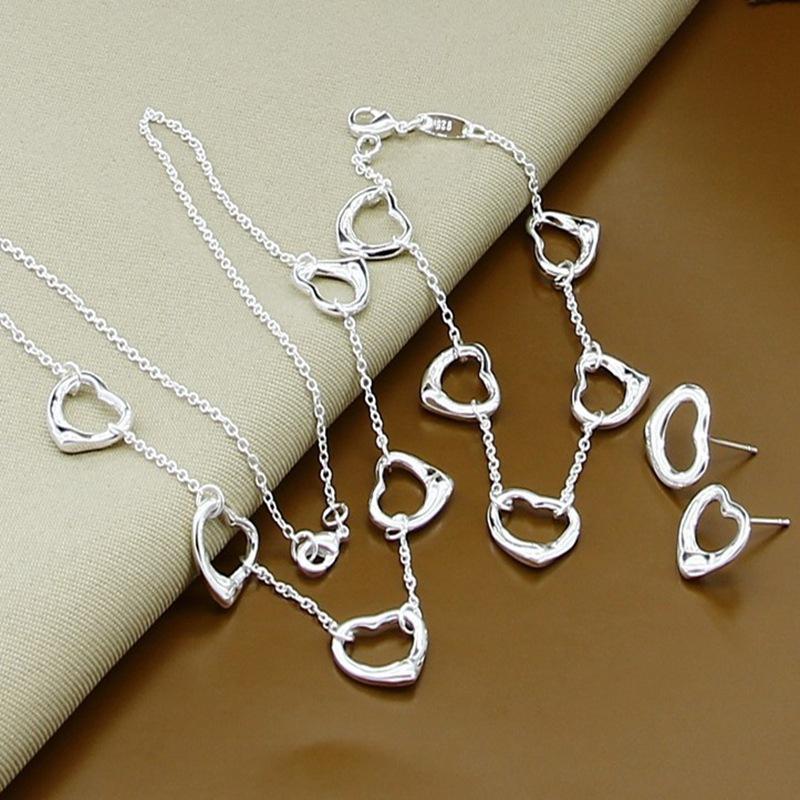 

Ювелирные изделия Five Hearts ожерелье браслет, серьги комплект T120