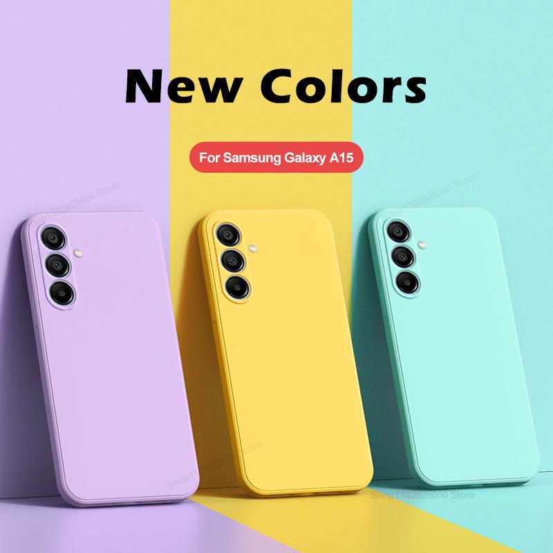For For Samsung A15 Case Luxury Liquid Silicone Phone Cases For Samsung Galaxy A15 A 15 SamsungA15 Shockproof Soft Cover