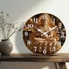 Golden Buddha Statue Vintage Wall Clock, Spiritual Themed Round Clock with White Numbers, Quiet Wall Clock for Meditation Room D