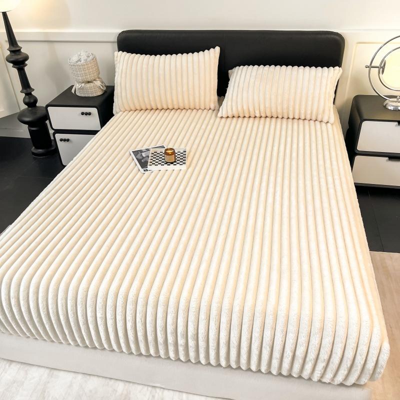 Thickened Keep Warm Autumn Winter Fitted Bed Sheet Set or Only 1 Pcs Fitted Sheets Queen Soft Thicken King Size Mattress Cover
