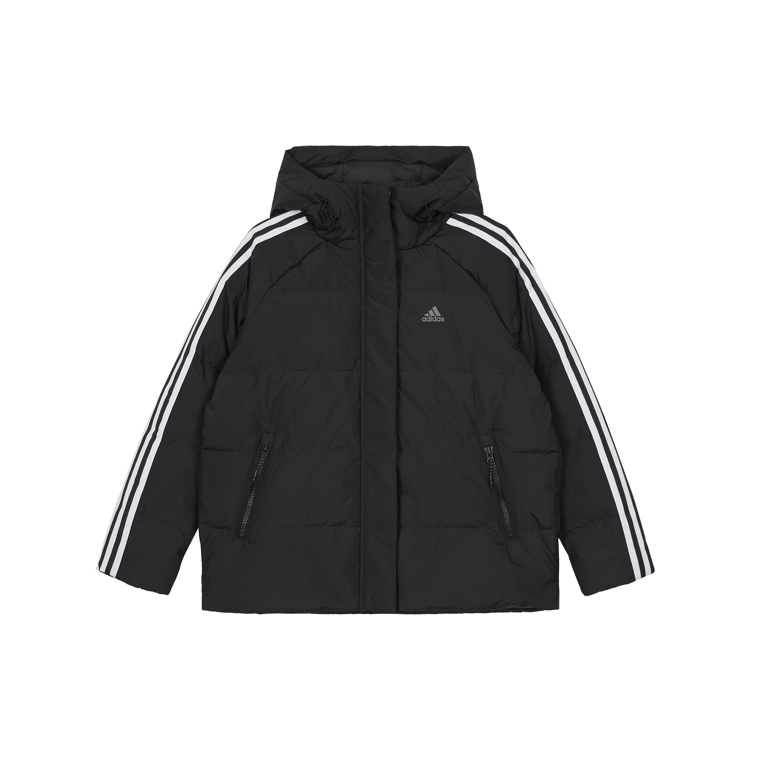 (WMNS) adidas 3-Stripes Puff Down Jackets Black White Women s IT8720 XS