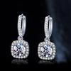 Women's Mossanite Pendant Earrings, 1CT Mossanite Diamond, Lab Grown, Rhodium Plated, Silver Earrings Piercing, Jewelry Gift.