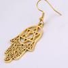 LIKGREAT Bohemia Hamsa Hand Of Fatima Earrings Women Gold Color Magen Star of David Drop Earrings Boho Jewelry