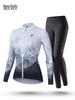 Women's Long Sleeve Fleece Cycling Suit - Autumn/Winter Mountain Bike Outfit