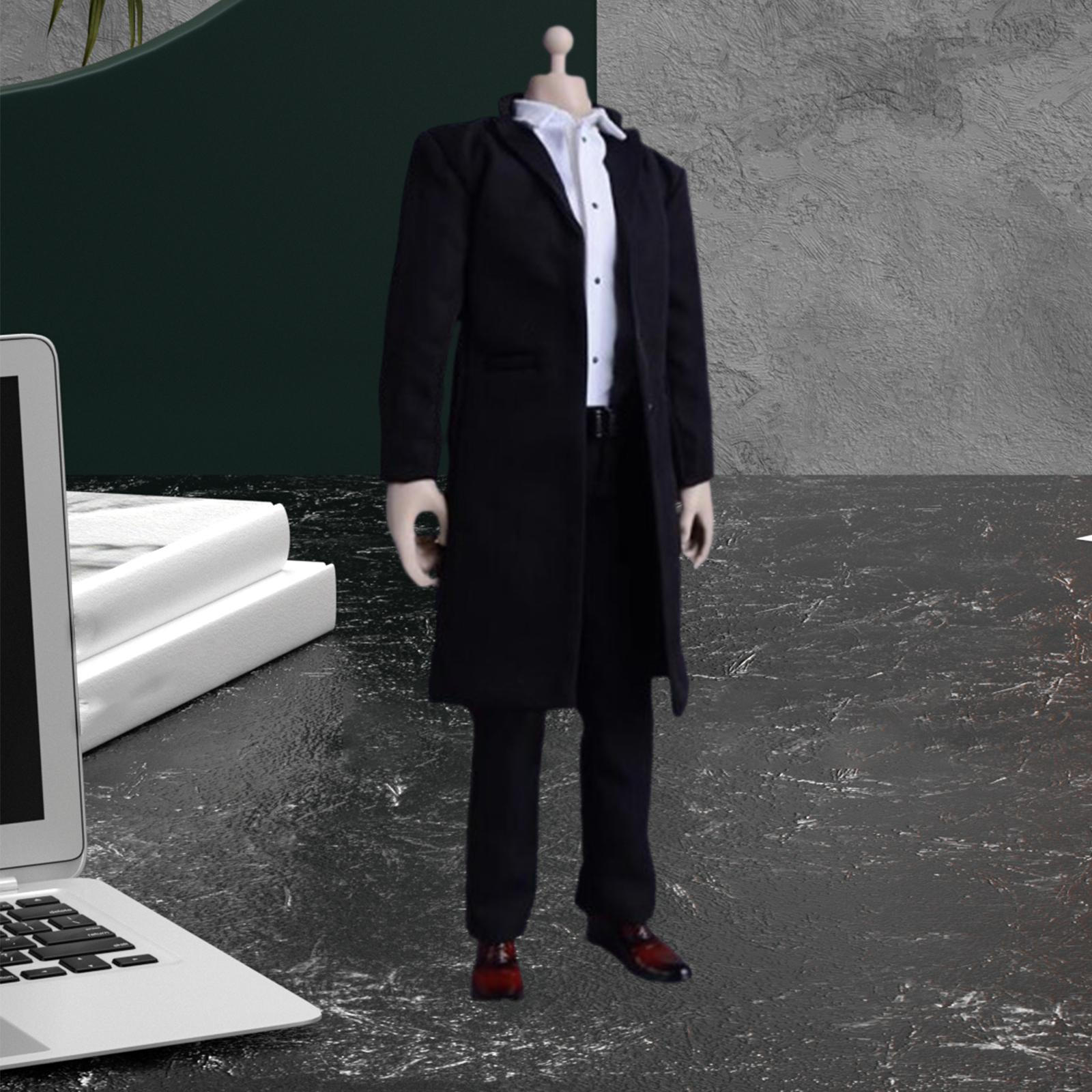 

1/6 Костюми Піджак Штани Комплект Топ з довгим рукавом Уніформа Пальто зі штанами для 12 long coat