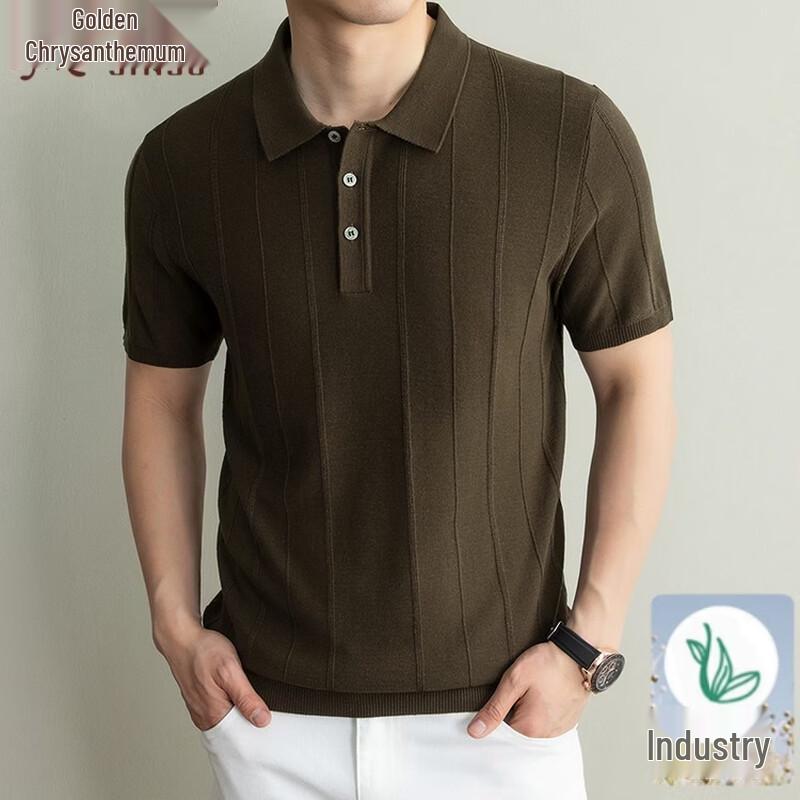 Men s Summer Linen Blend Knit Polo Shirt 2XL