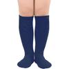 Kids Soccer Socks Toddler Knee High Socks Stripes Sport Cotton Uniform Tube Stocking For Boys Girls 1 Pack Navy