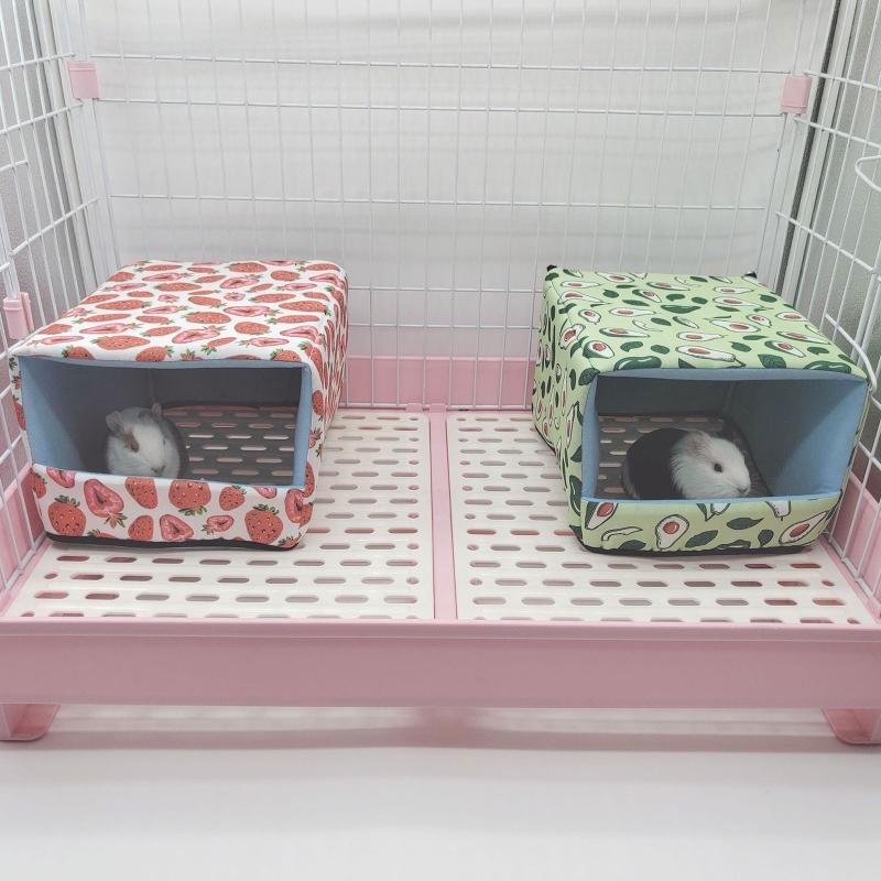 Hamster Winter Bed Warm Cave Cozy Hideout Bottomless House Cute Print for Small Animals Ferrets Playing Sleeping
