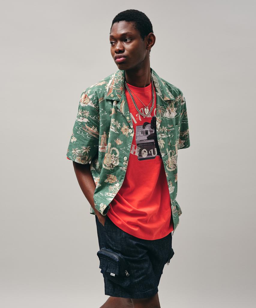 MAYOL Aloha Graphic Short Sleeve Shirt_Olive Green