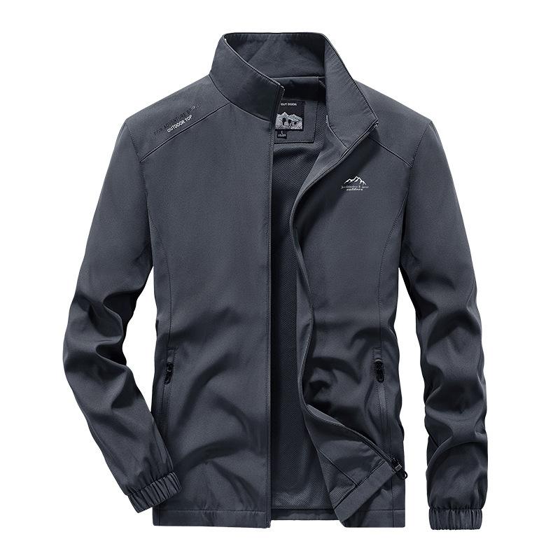 Autumn Men's Outdoor Casual Jacket Large Size Quick-Drying Sports Jacket Thin Elastic Fabric Jacket