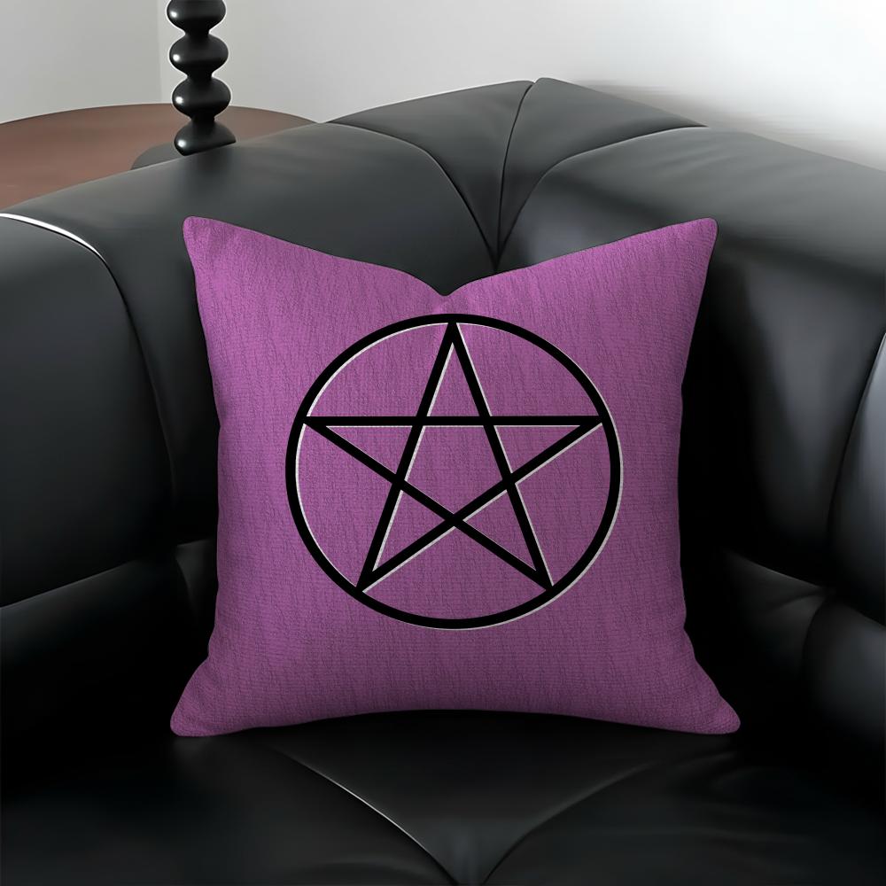 P-Pentagram Cushion Cover Natural Linen Pillowcase Set, All-In-One Decor For Sofa, Bedroom & Chair