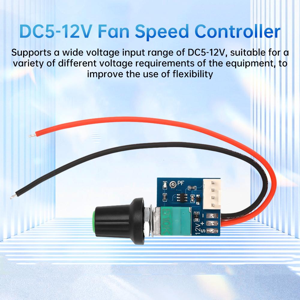 DC5-12V Manual Four-Wire PWM Fan Speed Motor Controller Board With Knob Switch Electrical Equipment Governor Module