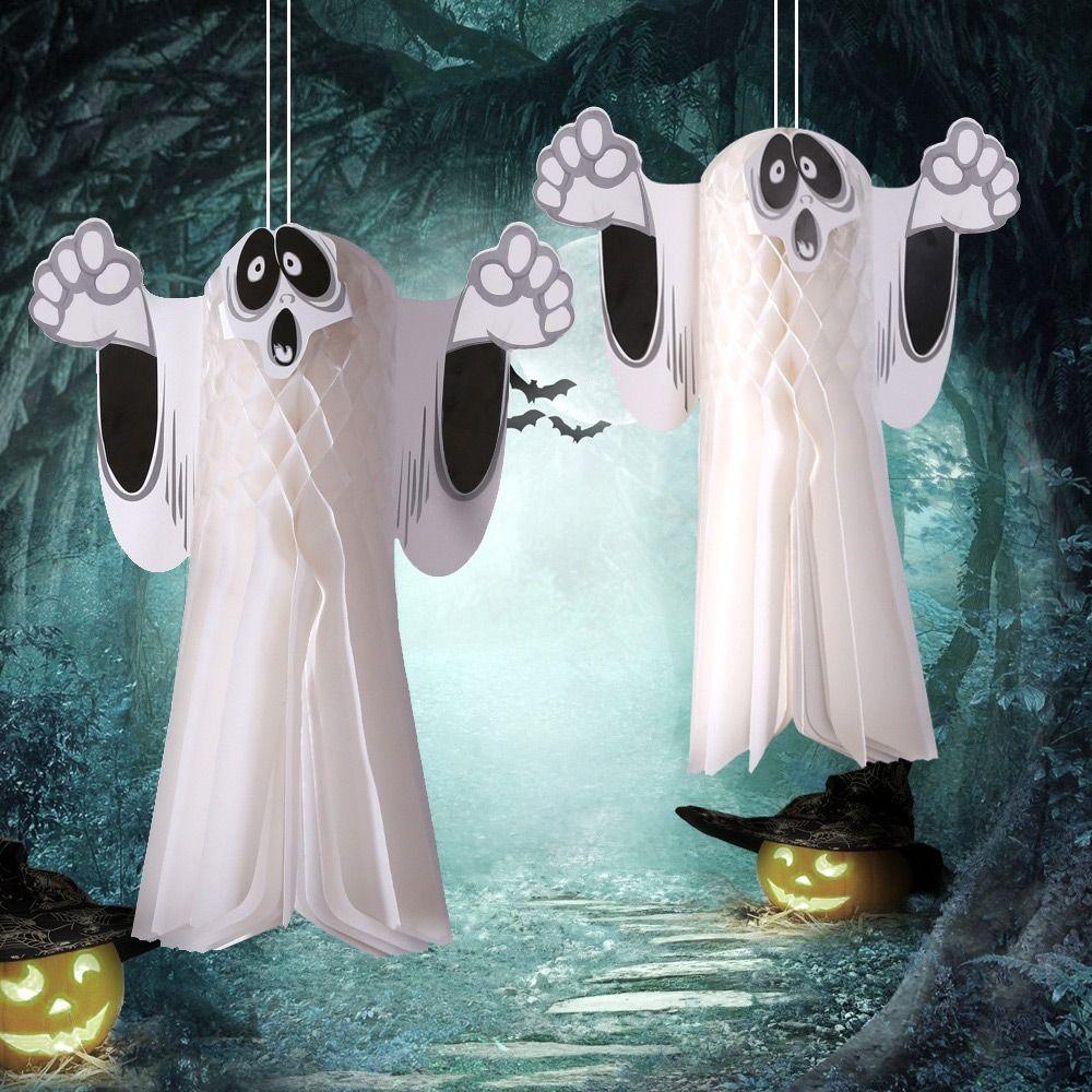 

DIY Halloween Hanging Ornament Movable Halloween Paper Garland Hanging Halloween Ghost Outdoor