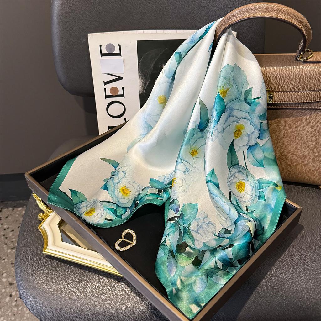 New 100% Pure Silk Scarf Women Neck Hair Headband Print Foulard Female Bandana Scarves Hijab Shawl Wraps Square Headkerchief