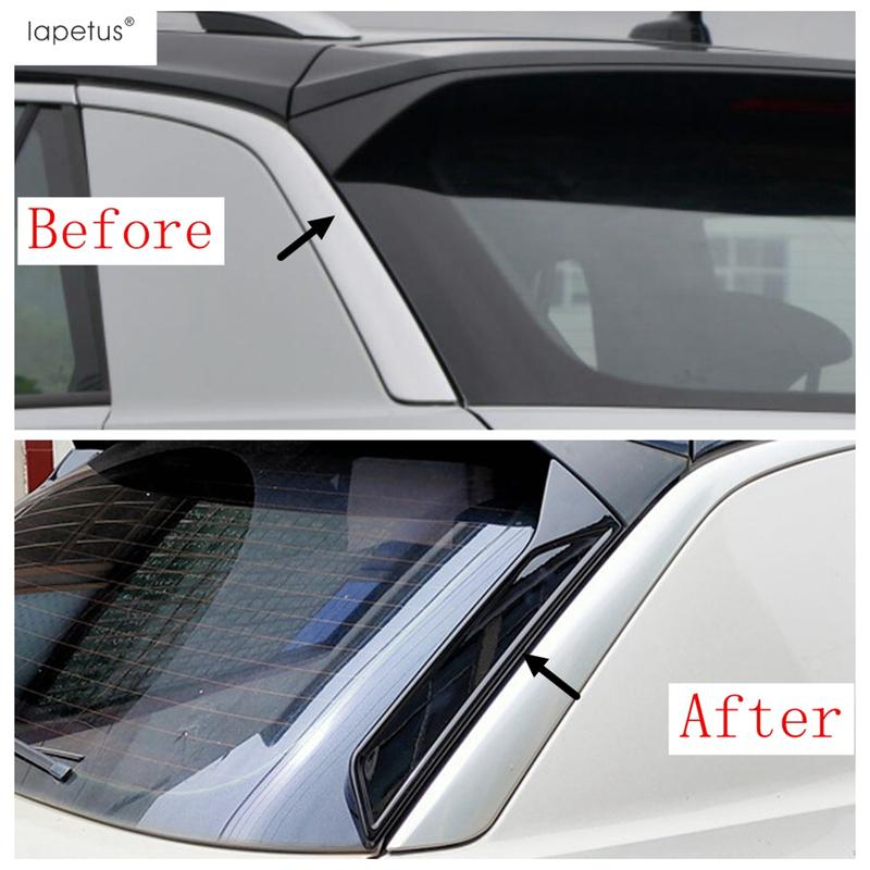 Heckfenster Spoiler Panel Sequ Dekoration Abdeckung Zierleiste Für Volkswagen T-Roc T Roc 2018 - 2024 ABS Schwarz Zubehör Außen