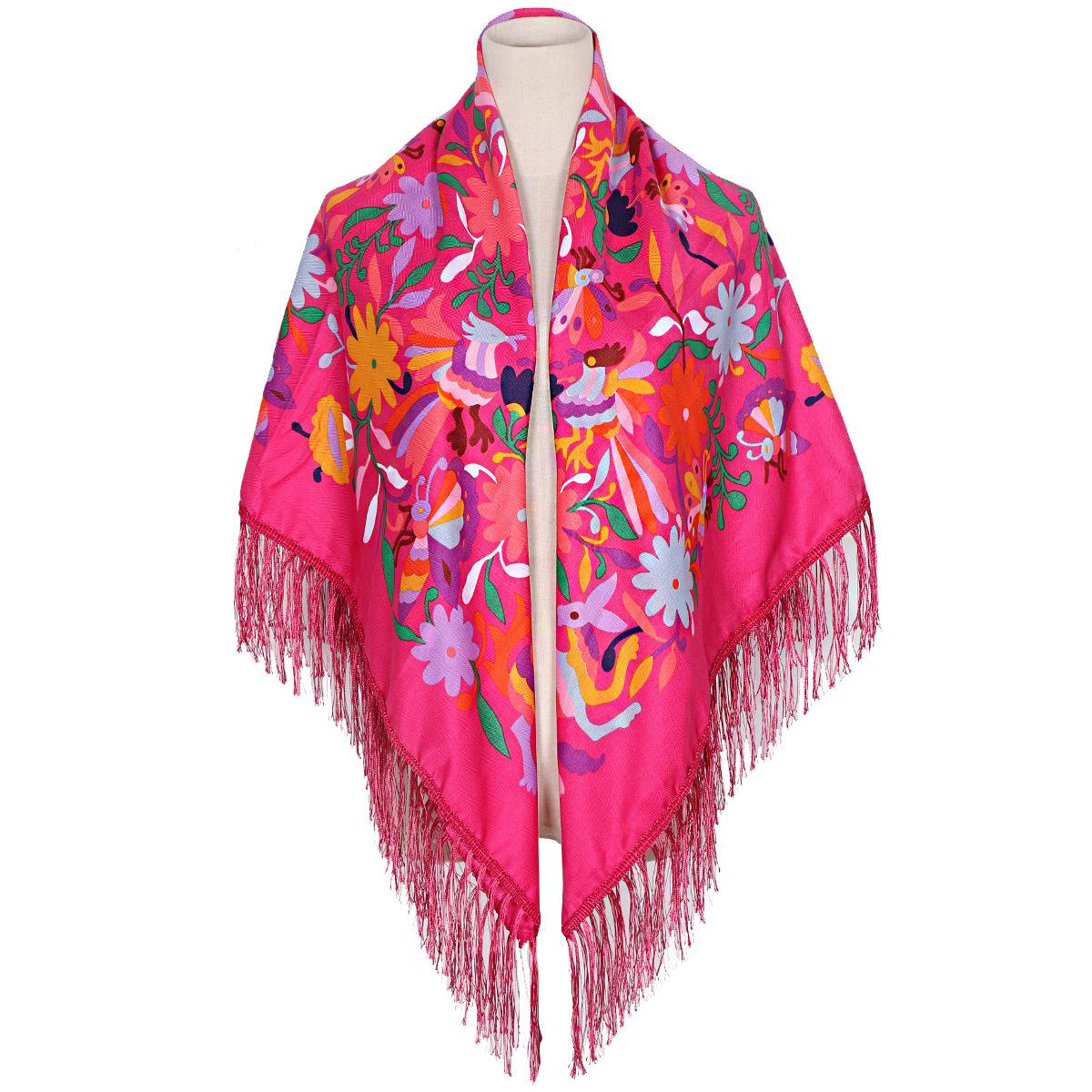 

New Ethnic Style Shawl For Women Tassel Scarf Printed Large Square Scarf Headscarf Outfit