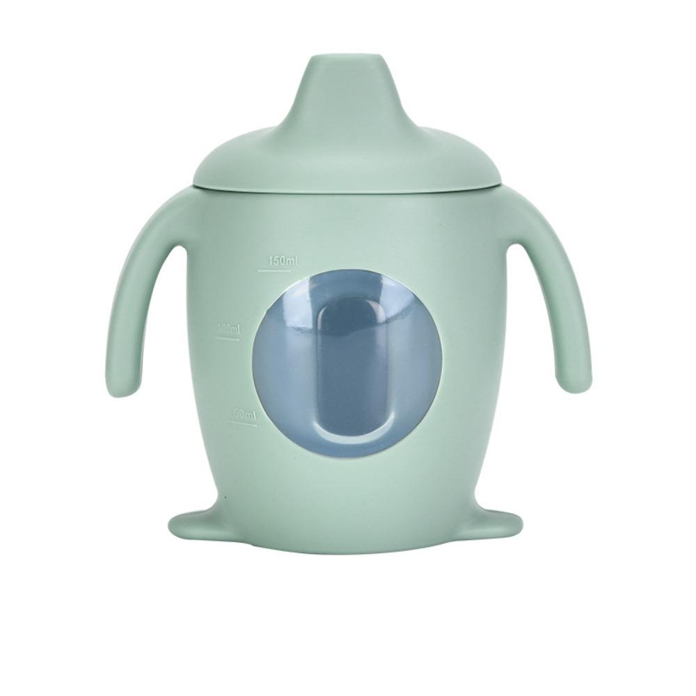 Learning Cup Cartoon Water Bottle Silicone Transparent Cups Fashion Baby Silicone Sippy Cup Baby