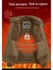 Chaqueta de piloto de la Fuerza Aérea de Alta Gama para Hombre: Terciopelo Forrado de Invierno, Algodón Puro, Corte Holgado, Ropa de Abrigo con Solapa para Personas de Mediana Edad.