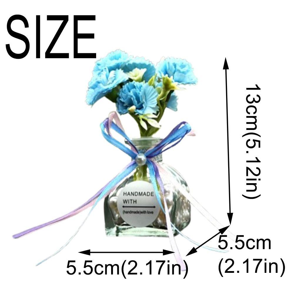 2Pcs Realistic Mini Glass Flowers Creative Car Ornaments Simulated Flowers Decoration  Wedding Decor