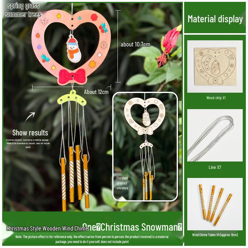 DIY Wooden Christmas Wind Chime Kit: Children's Painting & Decorating Ornament Gift