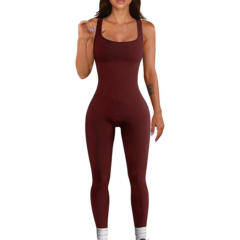 Seamless Outdoor Knit Yoga Jumpsuit - One-Piece Sport & Fitness Wear