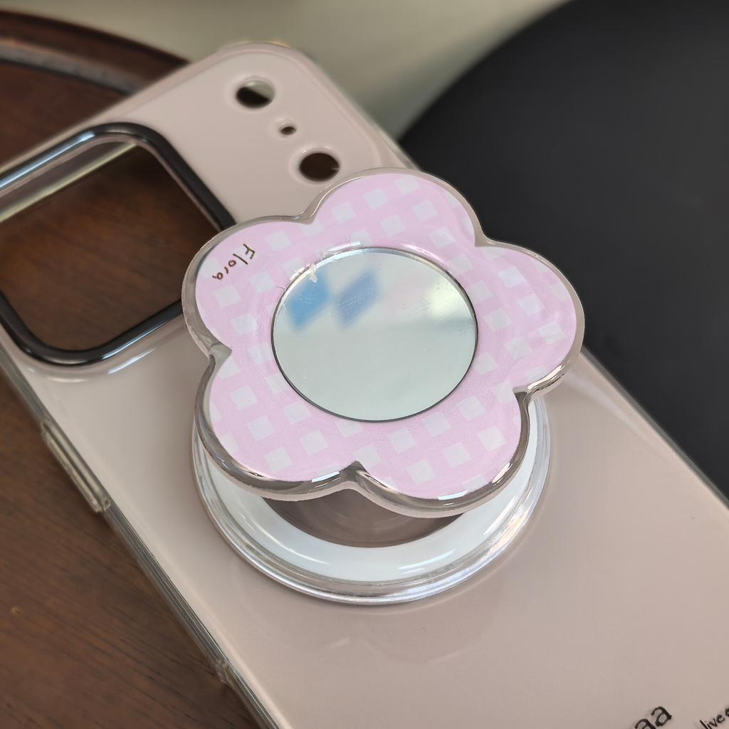 Flower Shaped Mirror For MagSafe Magnetic Phone Holder For iPhone 16 15 14 13 Samsung Korean Cute Stand Support