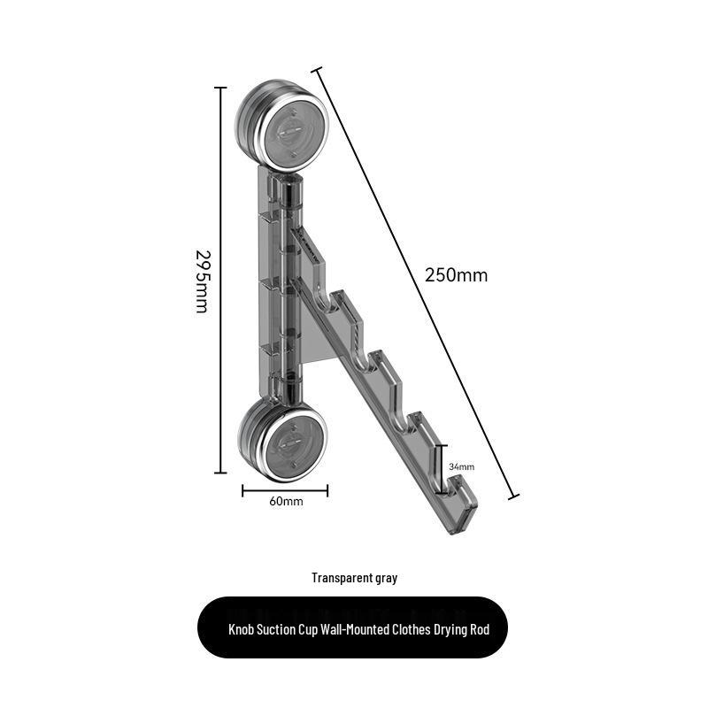 Traceless Wall-Mounted Folding Clothes Drying Rack with Suction Cups - Ideal for Dormitory and Balcony Use