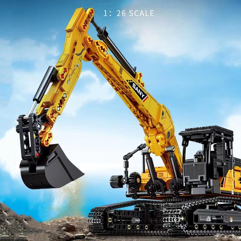 SEMBO BLOCK 1022pcs Excavator Models Building Blocks MOC City Construction Engineering Vehicle Bricks Educational Toys Boys Gift