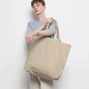 Unisex Canvas Square Big Tote Bag Beige