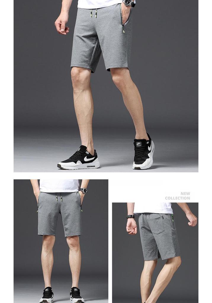 Men's Summer Cotton Knit Bermuda Shorts: Teen Sports Pants with Elastic Waistband for Beach & Casual Wear