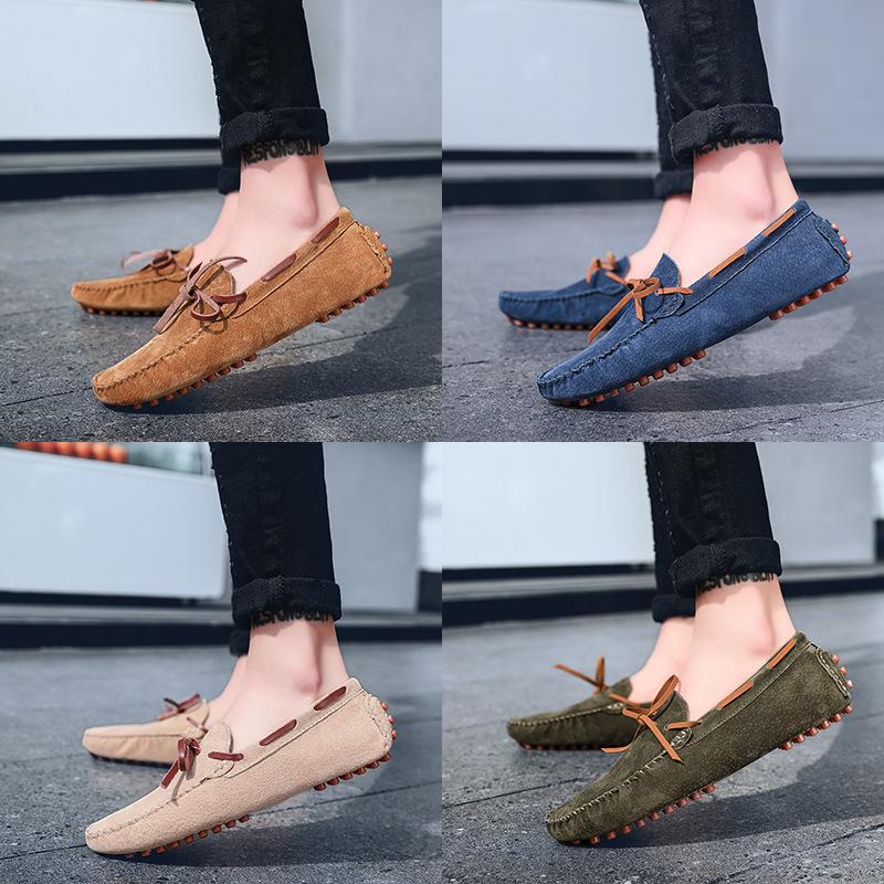 Summer New Large-size Men's Casual Leather Pigskin Doudou Shoes, Foreign Trade Explosion, One-pedal Men's Leather Shoes