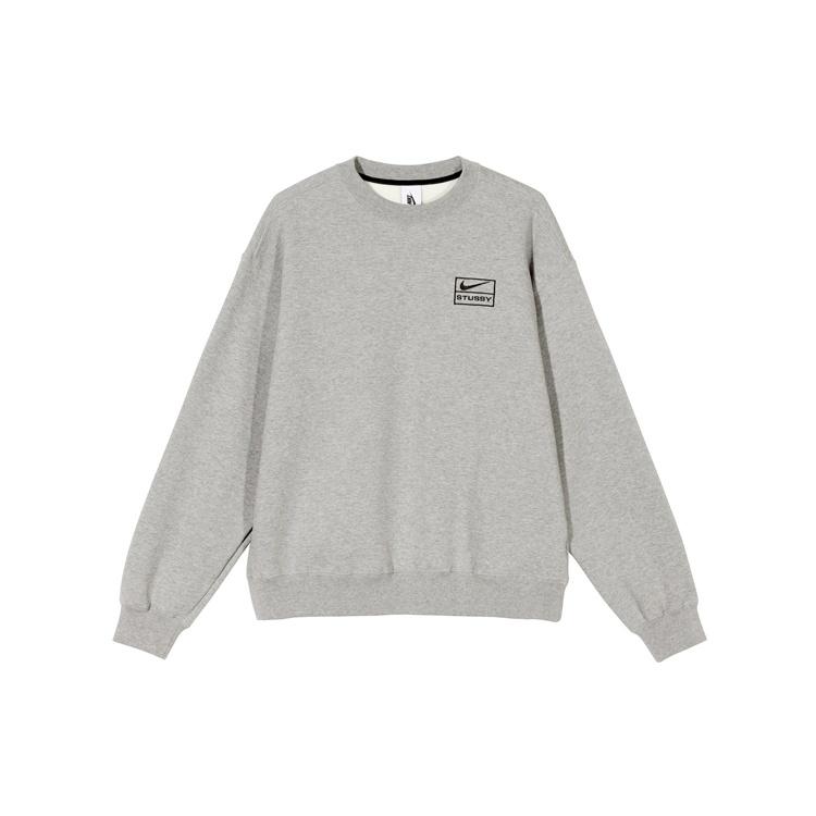 Nike x Stussy NRG BR Crew Fleece Grey Men s CT4311-063 M