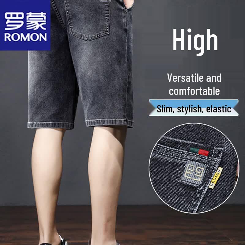 ROMON Men s Summer Casual Loose Denim Shorts 32