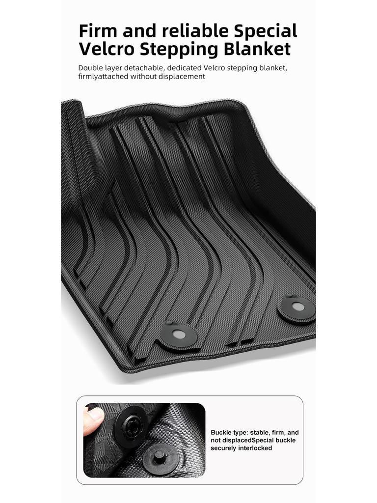 Stain-Resistant TPE Floor & Rear Bed Mats for 2004-2024 Toyota Tacoma