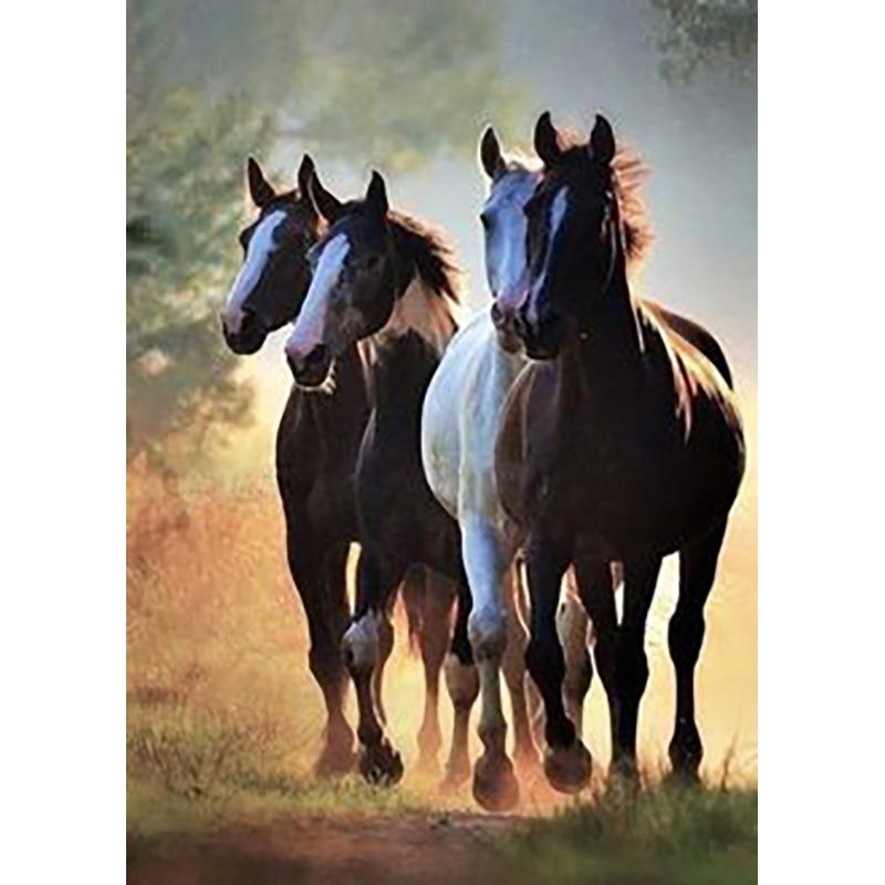 

5d Diy Алмазная картина, вышивка крестиком, лошадь, алмазная вышивка, животный узор, полная круглая дрель, мозаика, домашний декор, настенный художественный подарок Full Round 20x30CM