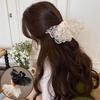 Lace Hair Scrunchies For Women Double Layer Flower Bow Tie Long Ribbon Big Ruffles Elastic Hair Bands Girls Fashion Exqusite Sweet Hair Accessories