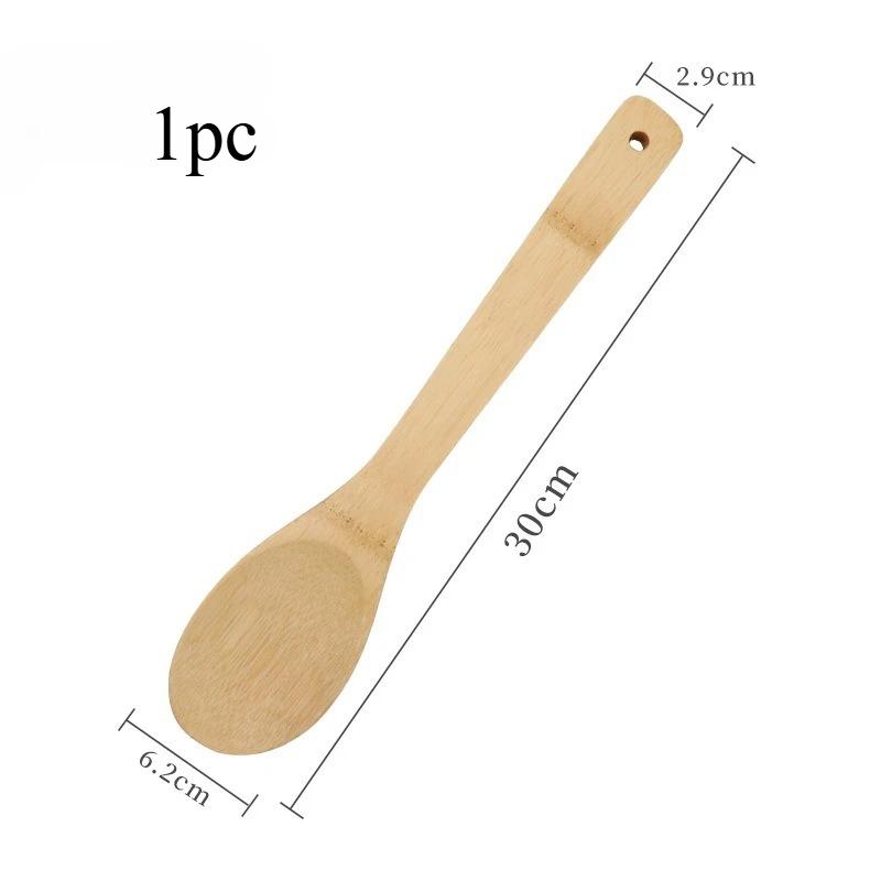 1 Pcs Bamboo Non Stick Frying Pan Spatula Rice Spoon Spatula High Temperature Resistant Cooking Tool Home Supplies