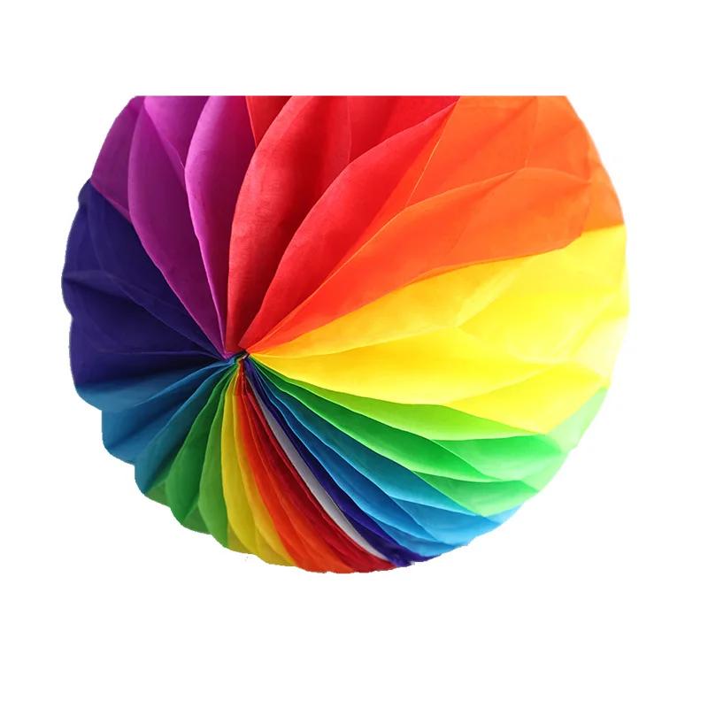 15/20/25/30cm Color Honeycomb Paper Flower Ball Rainbow Paper Balls Decorative Paper Lantern Balls Wedding Birthday Baby Shower