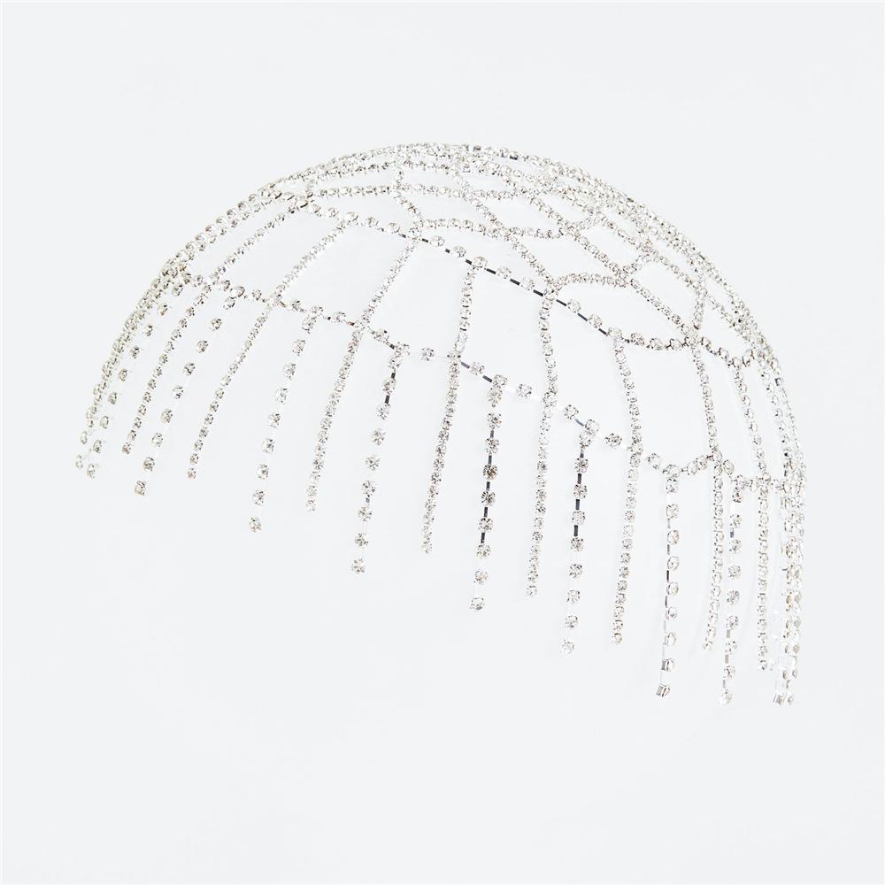 Popular Mesh Headdress Ethnic Style Personalized Tassel Diamond-Embedded Hair Chain Female Cross-Border Accessories