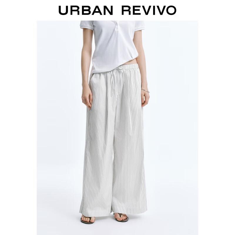 

Женские полосатые брюки с широкими штанинами и завязками на талии UR L