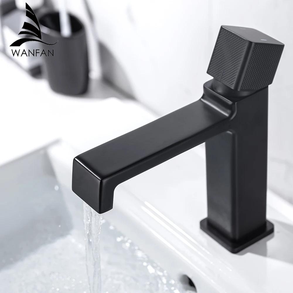 Single Handle Mixer Matte Black Finishing Bathroom Basin Water Faucets Hot and Cold Water Taps Brass Deck Mounted