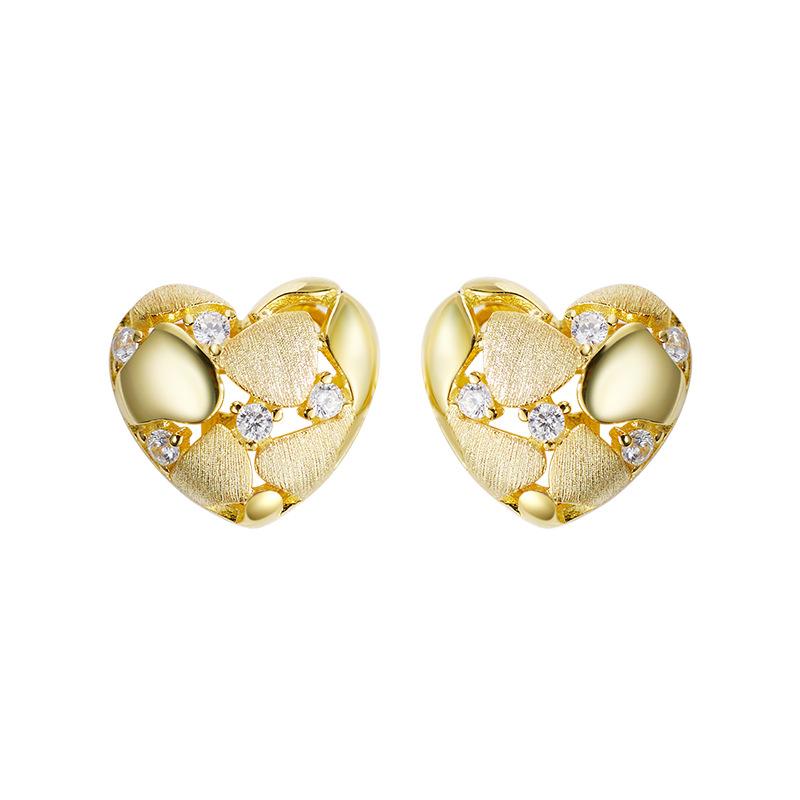 

S925 sterling silver hand-drawn love light luxury stud earrings women s niche design high-end earrings daily wear jewelry gifts 925 silver