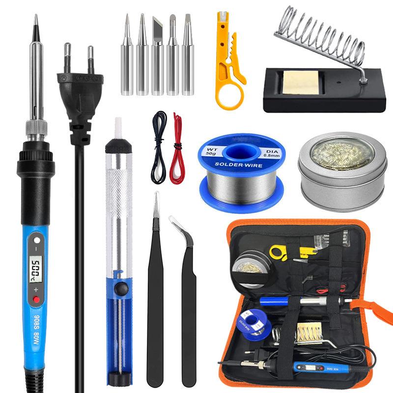 80W Digital Soldering Iron Kit with Multimeter Repair Tool Set Home Welding Hardware DIY Tools