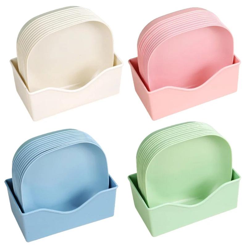 10 buc. Vasă multifuncțională pentru scuipat din oase din plastic de calitate alimentară Set pătrat rotund Masă de sufragerie Farfurie pentru gunoi Farfurie cu fructe pentru gustare de uz casnic